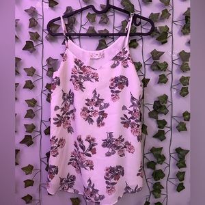 Pink Republic white floral silk tank